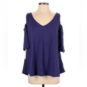 Susana Monaco Purple Cold Open Shoulder Shirt Top Small preowned